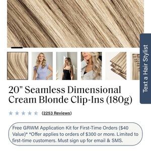 Luxy Hair 20" Seamless Dimensional Cream Blonde Clip-In Hair Extensions